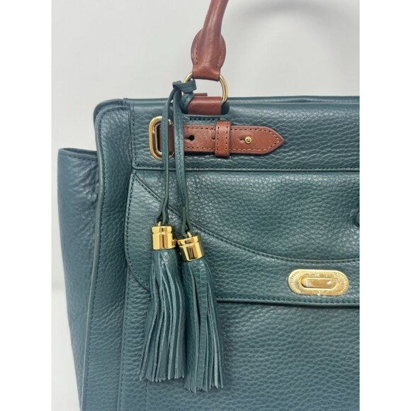 Isaac Mizrahi Emerald Green 100% Leather Handbag & Crossbody Bag - Picture 12 of 16